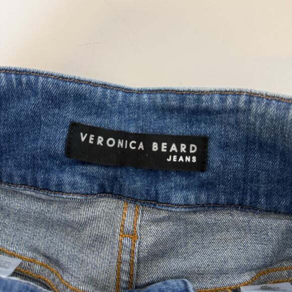 Veronica Beard Jaylen Denim High Rise Pelated Shorts in Waterfall Blue - 23 000 - Picture 4 of 8